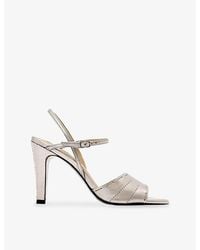 AllSaints - Lila Heeled Leather Sandals - Lyst