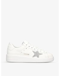Golden Goose - Pure Star 80185 Star-embroidered Low-top Leather Trainers - Lyst