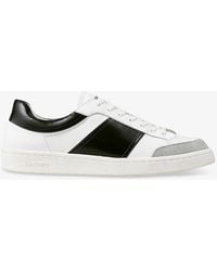 Sandro - Contrast-panel Logo-print Leather Low-top Trainers - Lyst