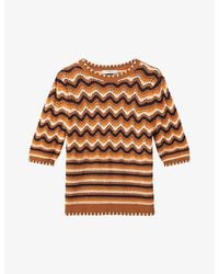 LK Bennett - Soni Knitted-pattern Cotton Top - Lyst
