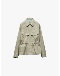 Prada - Flap-Pocket Drawstring-Waist Cotton-Canvas Jacket - Lyst