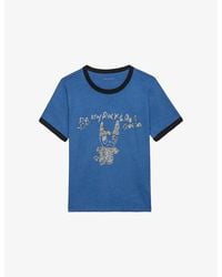 Zadig & Voltaire - Woos Rhinestone-Embellished Short-Sleeve Cotton-Blend T-Shirt - Lyst