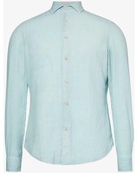 Eleventy - Spread-collar Regular-fit Linen Shirt - Lyst