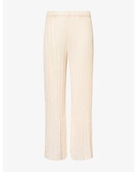 Issey Miyake - Unfurling Pleats Cropped Knitted Trousers - Lyst