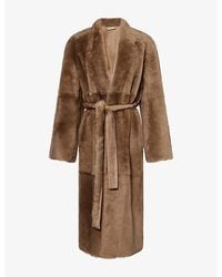 Nour Hammour - Davos Longline Shearling Coat - Lyst