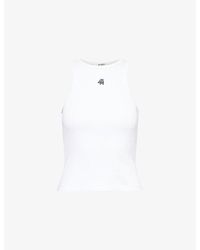 4th & Reckless - Everyday Racer Logo-Embroidered Cotton-Jersey Vest Top - Lyst