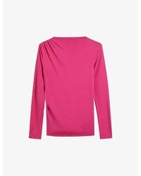 Ted Baker - Eloria Twist-neck Stretch-woven Top - Lyst