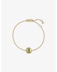 Monica Vinader - Gemdrop 18Ct Vermeil And Onyx Chain Bracelet - Lyst