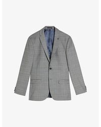 Ted Baker - Elgoljs Regular-fit Checked Stretch-wool Jacket - Lyst