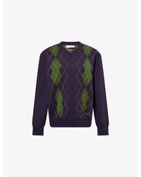 House Of Sunny - Argyle Knit Cotton Jumper - Lyst