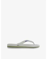 Havaianas - Brasil-Flag And Logo Rubber Flip Flops - Lyst