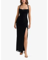 House Of Cb Nalini Mesh Corset Cocktail Dress in Red | Lyst