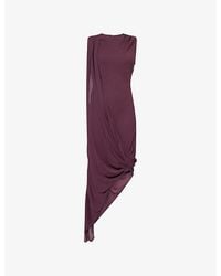 Victoria Beckham - Georgette Pleated Sleeveless Midi Dress - Lyst