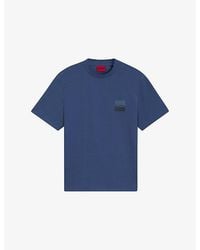 HUGO - Brand-Print Short-Sleeve Cotton T-Shirt - Lyst
