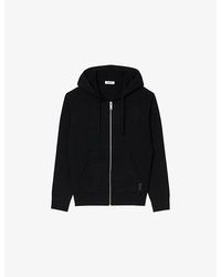 Sandro - Brand-Tab Zipped Stretch-Knit Hoody - Lyst