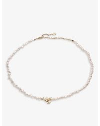 La Maison Du Couturier - With Love Darling 14Ct-Plated Remelted Brass, Pearl And Glass Necklace - Lyst