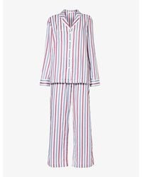 Derek Rose - Capri Striped Cotton Pyjama Set - Lyst