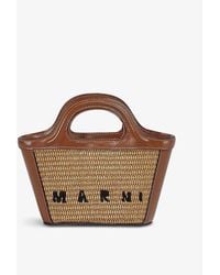 Marni - Raw Sien Tropicalia Micro Raffia And Leather Cross-body Bag - Lyst