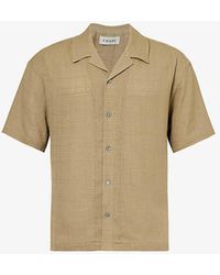 FRAME - Camp-collar Cotton Shirt - Lyst