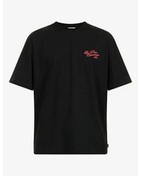Les Deux - Service Text-Print Cotton-Jersey T-Shirt - Lyst