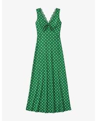 OMNES - Jennifer Starburst-Print Satin Maxi Dress - Lyst