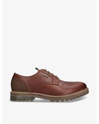 Barbour - Sandstone Leather And Canvas Derby Shoes - Lyst