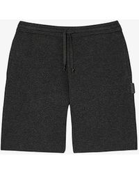 Sandro - Brand-tab Elasticated-waist Stretch-knit Shorts - Lyst
