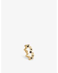 Astley Clarke Polaris North Star 18ct Yellow Gold-plated Vermeil Sterling-silver And Black Spinel Ring - Metallic