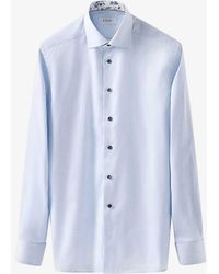 Eton - Floral-collar Regular-fit Signature Organic Cotton-twill Shirt - Lyst