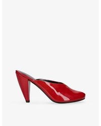 Jude - Paw Patent-Leather Heeled Mules - Lyst