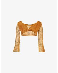 House Of Sunny - Solar Cropped Slim-fit Knitted Top - Lyst