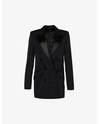 Givenchy - Contrast-lapel Double-breasted Wool-blend Jacket - Lyst