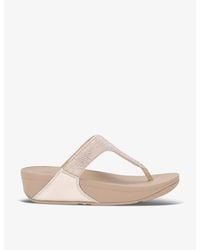 Fitflop - Lulu Glitter Rhinestone-Embellished Rubber Sandals - Lyst