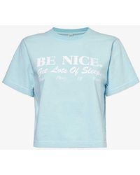 Sporty & Rich - Be Nice Text-print Cotton-jersey T-shirt - Lyst