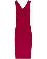Ted Baker - Mikella Wrap-front Stretch-knit Midi Dress - Lyst