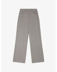 Sandro - Diamante-Embellished Relaxed-Fit Denim Jeans - Lyst