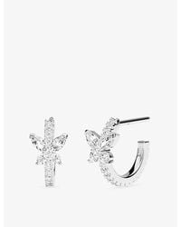 Apm Monaco - Lumiere Papillon Rhodium Plated Alloy And Cubic Zirconia Mini Earrings - Lyst