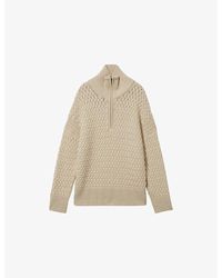 Reiss - X 100 Ciels Devon Half-Zip Wool And Cashmere-Blend Jumper - Lyst