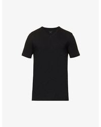 FALKE - Regular-Fit V-Neck Stretch-Cotton T-Shirt - Lyst