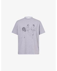 JW Anderson - Cafe Scene Crewneck Cotton-Jersey T-Shirt - Lyst