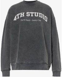 4th & Reckless - Logo-print Acid-wash Cotton-jersey Sweatshirt - Lyst