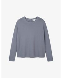 The White Company - Textured Stitch Button-back Cotton Jumper X - Lyst