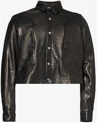 Rick Owens - Alice Strobe Creased-texture Leather Jacket - Lyst