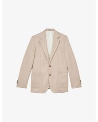 Reiss - Pelmet Herringbone-Weave Wool-Blend Blazer - Lyst