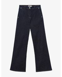 Reiss - Addie Wide-Leg Stretch-Denim Jeans - Lyst