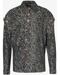 LABRUM LONDON - Abstract-print Long-sleeved Regular-fit Woven-blend Shirt - Lyst
