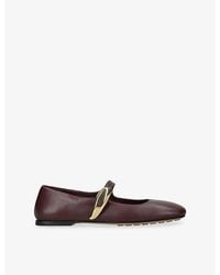 Bottega Veneta - Charlotte Leather Ballerina Flats - Lyst
