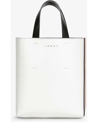 Marni - Museo Logo-embossed Leather Tote Bag - Lyst