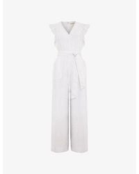 Phase Eight - Talulah Wide-Leg Broderie Cotton Jumpsuit - Lyst