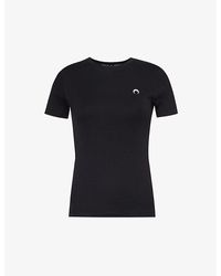 Marine Serre - Embroidered-moon Organic-cotton Jersey T-shirt X - Lyst